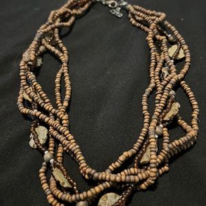 Wood beaded necklace